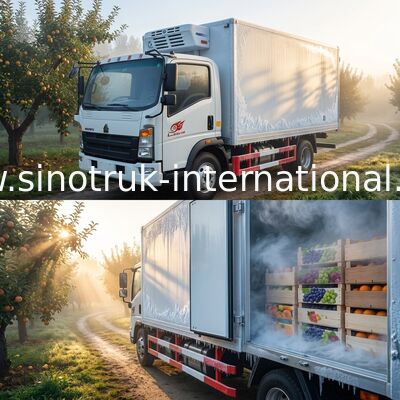 Truk Pendingin SINOTRUK HOWO Untuk Transportasi Makanan / Obat Beku