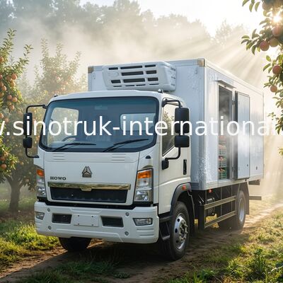 Truk Freezer Kulkas 4x2 Kebisingan Rendah Sinotruk Howo 140hp Rhd