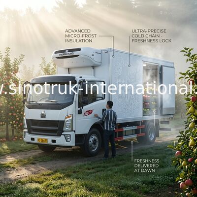 Struktur Sandwich 4 × 2 Truk Pendingin Kinerja Insulasi Panas Yang Baik