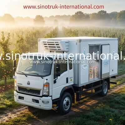 HOWO 4×2 5-10 Ton Truk Kotak Pendingin Kecil Konsumsi Energi Rendah