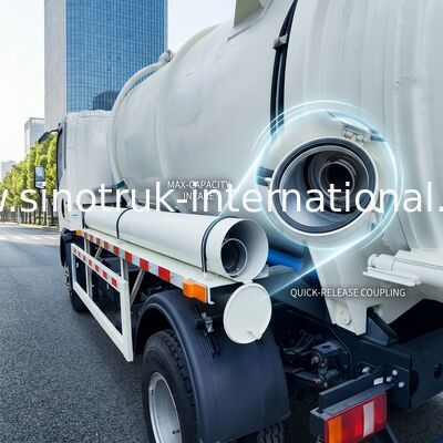Truk Tinja Tugas Ringan 4x2 Kapasitas 6CBM 160HP Ban Baja 8.00R20