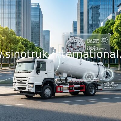 SINOTRUK HOWO Sewage Suction Truck Pembersih Tekanan Tinggi 15CBM LHD 290HP