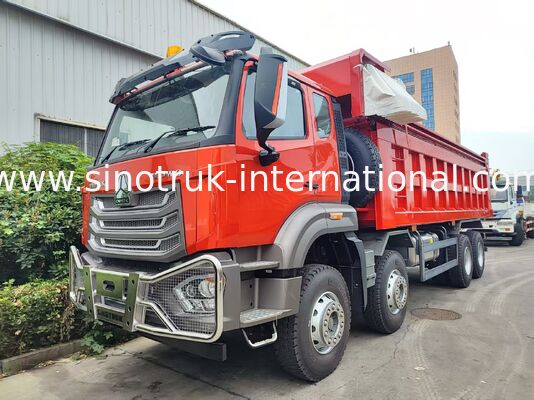 Super Bearing HOWO 8×4 Red Tipper | Tenaga Kuat 371HP, Kapasitas Besar 27CBM, Angkutan Berat 80–100T