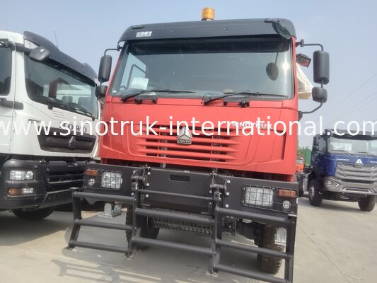 430HP Red HOWO 6*6 All-Wheel Drive Dump Truck dengan Ghost-Face Cab