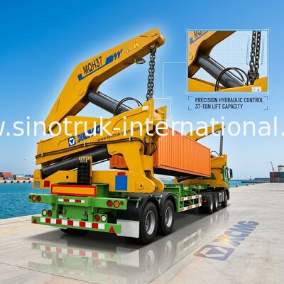 Truk Suspensi Normal Dipasang Derek Dengan Kontainer 3 As 40 Kaki