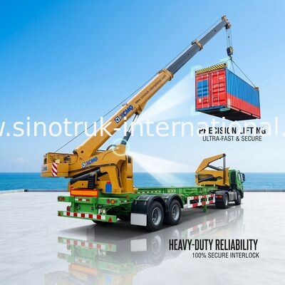 Truk Daya Tinggi Dipasang Jib Crane / Mounted Crane Truck 37 Ton Kapasitas Angkat
