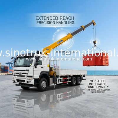 SINOTRUK Truk dipasang derek Peralatan 12 Ton XCMG untuk Angkat 6X4 400HP
