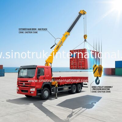 Heavy Duty 12 Tons HIAB Truck Mounted Telescopic Crane 6X4 LHD Truck Cargo Lift