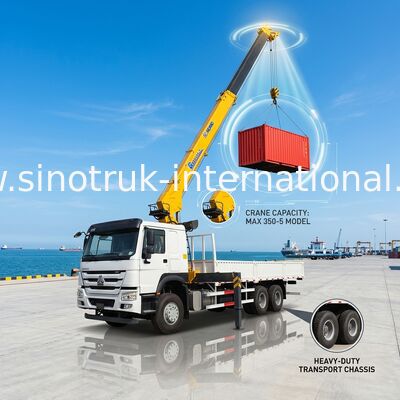 HOWO Truk dipasang derek Peralatan 12 Ton XCMG Untuk Angkat 6X4 LHD 400HP