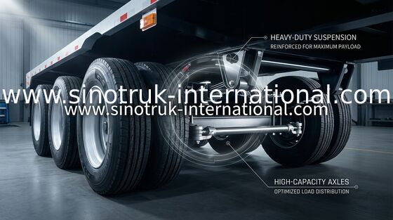 Empat Sumbu Lowbed Truk Semi Dan Trailer Dengan Sertifikasi ISO / 3C / BV / IFA / SGS