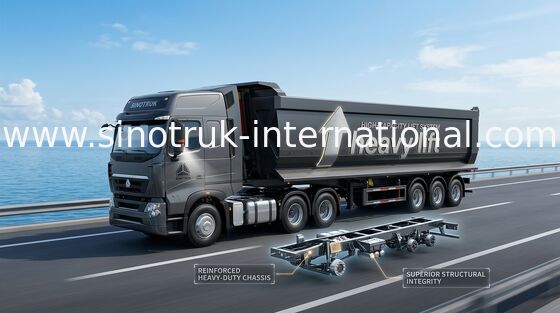 Hidrolik Alat Berat Flatbed Semi Trailer Kotak Penyimpanan Untuk Industri Pertambangan