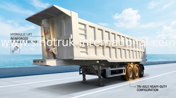 Metal 60T Custom Semi Trailer, Semi Low Loader Untuk Kapasitas Pemuatan Besar