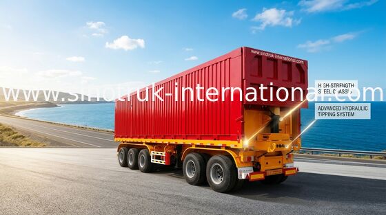 Kapasitas Pemuatan Besar Truk Semi Trailer 60 Ton 25-45CBM Dengan Sertifikasi ISO