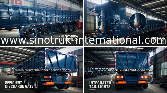 Bisnis Konstruksi Truk Semi Trailer Untuk Mengangkut Tanah, Keselamatan Tinggi Pasir