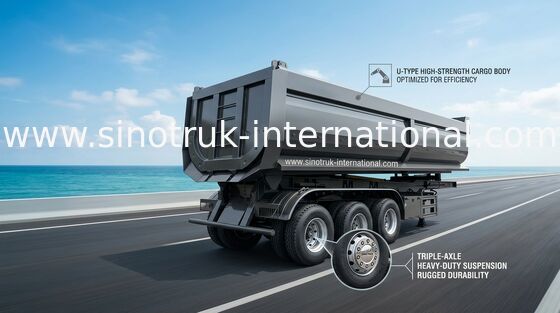Kotak Penyimpanan Alat Berat Semi Trailer, Trailer Semi Flatbed Hidraulik