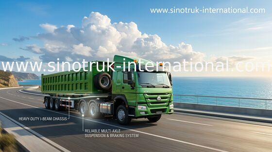Trailer Dump Tipper Nyaman / Struktur Kompak Trailer Semi Dump