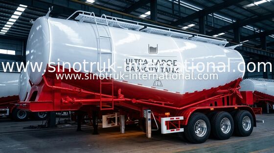 Trailer Semi Truk Baja Karbon / Bahan Bubuk Trailer Semi Rata