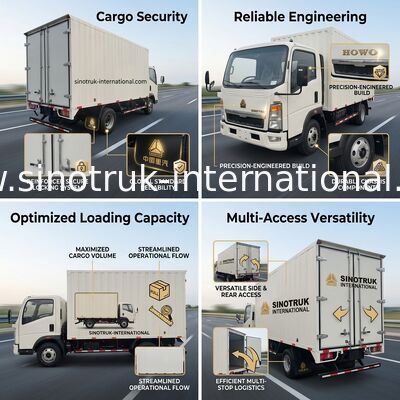 SINOTRUK HOWO Professional Light Duty Trucks Low Noise Untuk Bisnis Konstruksi RHD