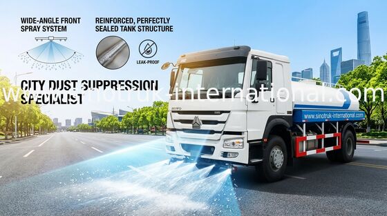 High Efficiency Construction Water Tank Truck 10CBM With 360 Degrees Rotation