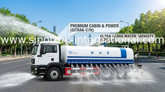 Truk Tangki Air SINOTRUK SITRAK 6x4 LHD 15-20CBM Rentang Penyemprotan Lebar