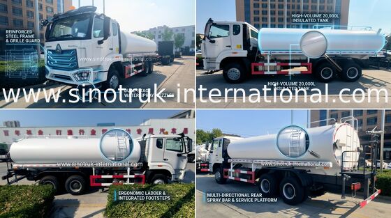 Sinotruk Howo Sprinkler Tangki Air Truk 10-25CBM 6 X 4 N7