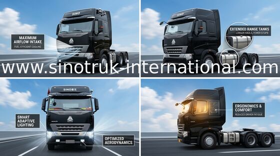 SINOTRUK HOWO A7 International Truck Tractor RHD, Kepala Truk Trailer