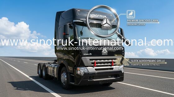Kinerja Tinggi D12.38 / 380HP HOWO Tipper Tractor Truck Approved ISO