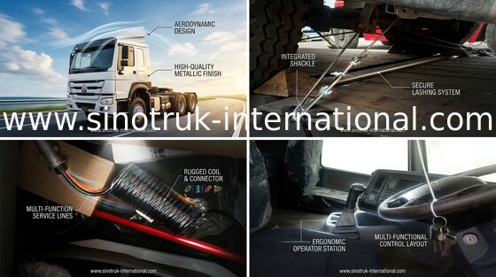 Long Cabin 70 Ton HOWO Tractor Truck Untuk Lokasi Konstruksi