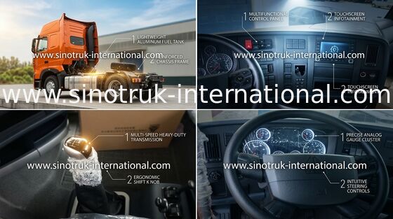 Traktor Driven Tangan Kiri Dan Truk Semi Trailer Howo Heavy Duty Euro II