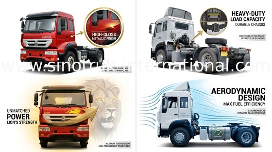 SINOTRUK Emas Pangeran Traktor Truk 4X2 Euro2 266HP 18Tons ZZ4181M3611W
