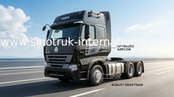 Profesional 70 - 100 Ton SINOTRUK HOWO A7 Dump Truck Untuk Area Pertambangan