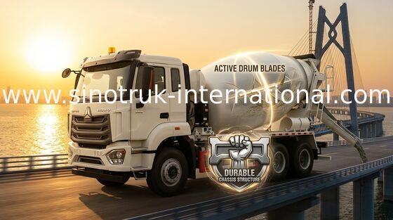 Truk pengaduk beton baru Howo 16CBM 8 X 4 Euro 2 400Hp Konstruksi