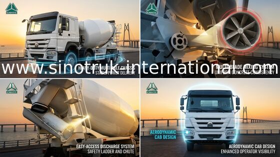 Howo Beton Mixer Truck 16CBM 8 X 4 Euro 2 400Hp Konstruksi LHD