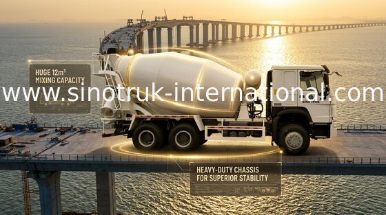 10-20CBM SINOTRUK HOWO Truk Pengaduk Beton 6 X 4 Euro 2 340Hp Konstruksi