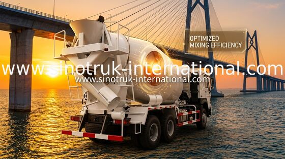 LHD 6×4 10 Roda Truk Pengaduk Beton HOWO Tenaga Kuda Tinggi 340HP