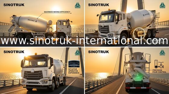 Truk Pengaduk Beton HOWO SINOTRUK Putih 10CBM 380HP 8X4 RHD