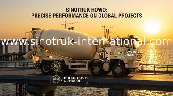 Truk Pengaduk Beton Howo Baru 10-20CBM 8 X 4 Euro 2 380Hp Konstruksi