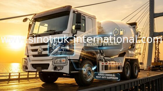 HOWO 8*4 12 roda truk pencampuran beton 400HP 16CBM Daya besar Kapasitas besar
