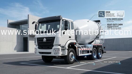 Truk Mixer Beton Industri, Beton Siap Pakai Trailer RHD 6X4