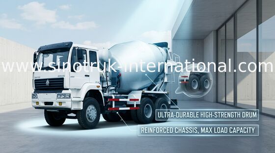 Trailer Beton Mix Siap Besar 290HP 6X4 Semen Pencampuran Truk, SGS