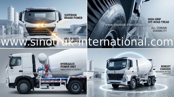 Mobile Concrete Mixture Truck, Industrial Cement Mixer Vehicle RHD 6X4