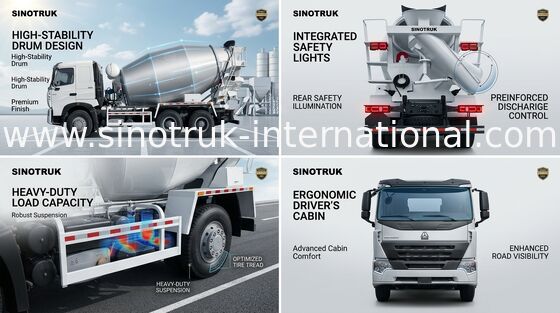 Peralatan Pencampuran Beton Truck Mounted Concrete Mixer ZZ5257GJBM3647N1