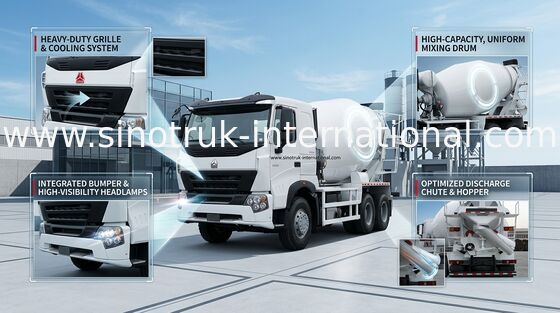 Alat Pengaduk Beton A7 Pompa Truk Beton 10CBM 371HP 6X4 LHD