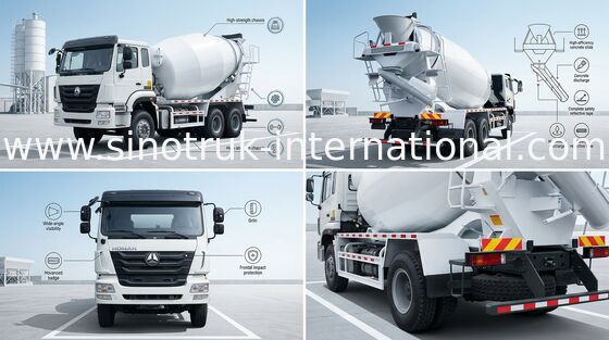 Mobile Concrete Mixer Truck dengan pompa, 10 CBM Trailer Concrete Mixer