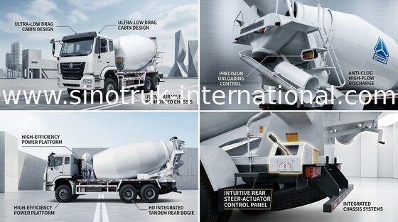 Mixer Truk Semen 10CBM SINOTRUK HOHAN Peralatan Mixer Beton