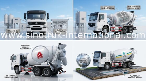 Truk Pengaduk Beton SINOTRUK HOWO 10CBM 290HP 6X4 LHD ZZ5257GJBM3841W