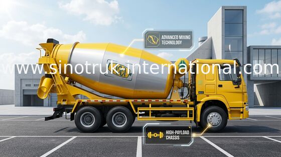 Truk Pengaduk Beton SINOTRUK HOWO 12CBM Euro2 371HP 6X4 LHD ZZ5257GJBN4048W