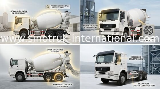 Truk Pengaduk Beton SINOTRUK HOWO 10CBM 336HP 6X4 LHD ZZ5257GJBN3841W