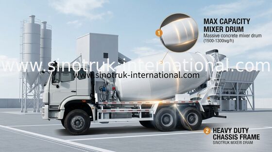 10CBM SINOTRUK HOHAN Truk Pengaduk Beton Euro2 290HP 6X4 RHD ZZ5255GJBM3846B1