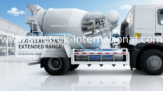10 Cubic Meter Truk Pengaduk Beton Dengan Pompa A7 371HP 6X4 RHD